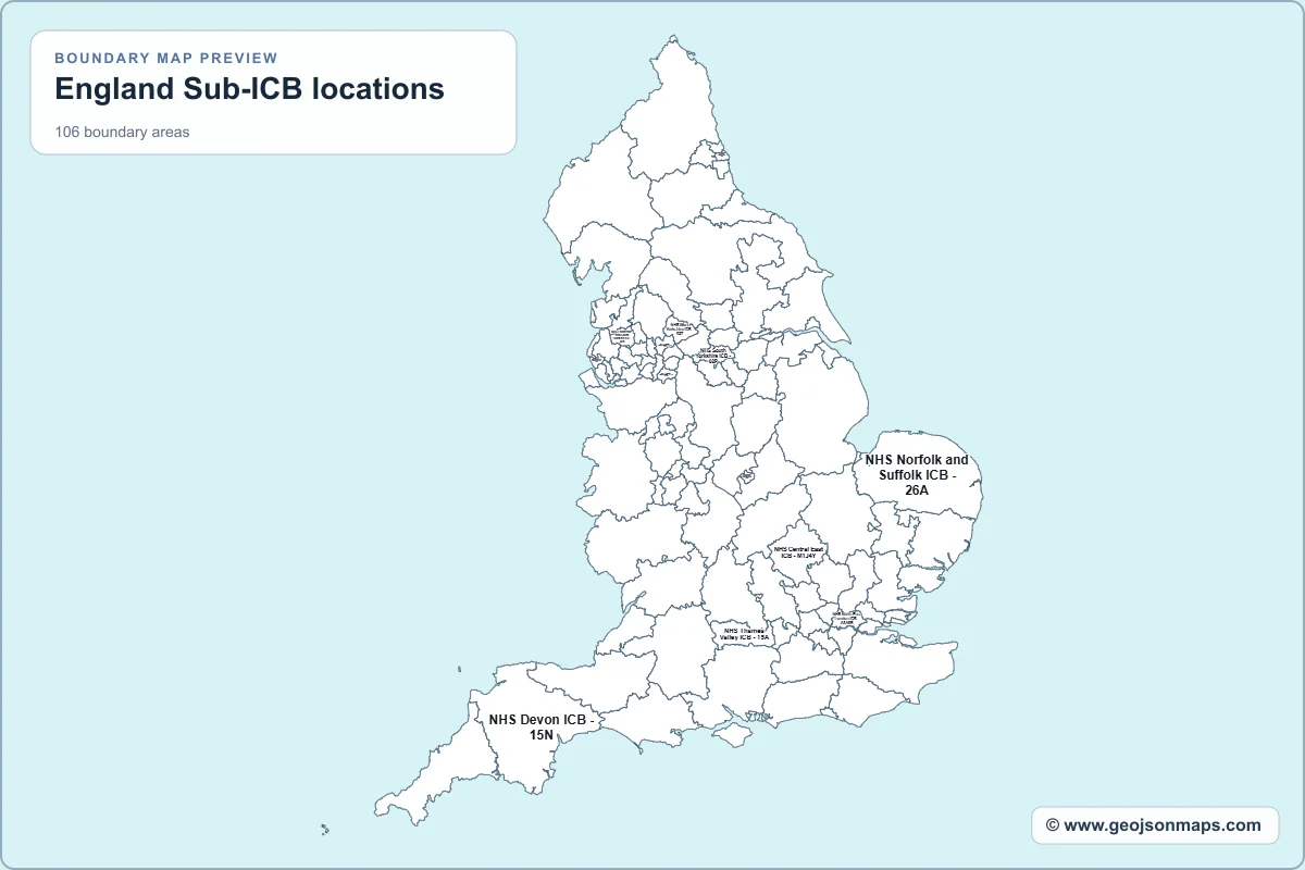 Preview of England Sub-ICB locations map